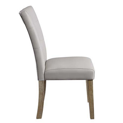 Charnell - Side Chair (Set of 2) - Gary PU & Oak Finish - Grand Furniture GA