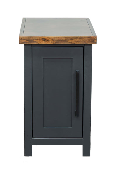 Essex - 14" Chairside Table - Black And Whiskey