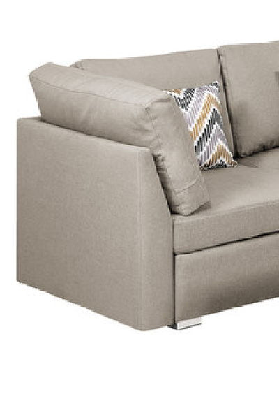 Amira - Fabric Reversible Sectional Sofa With Ottoman And Pillows