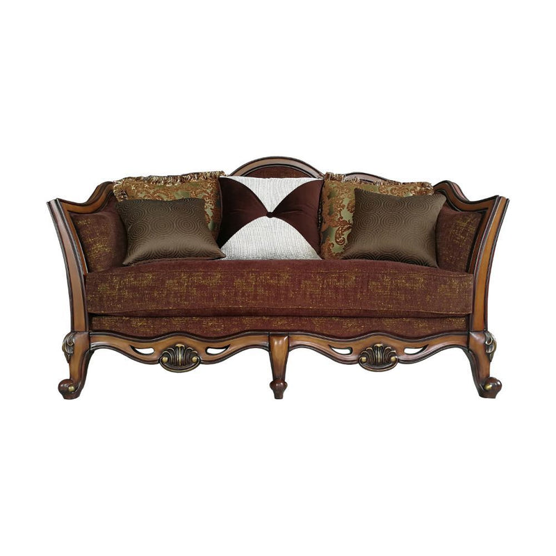 Beredei - Loveseat - Fabric & Antique Oak - Grand Furniture GA