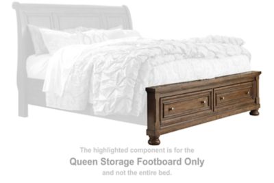 Flynnter - Medium Brown - Queen Storage Footboard