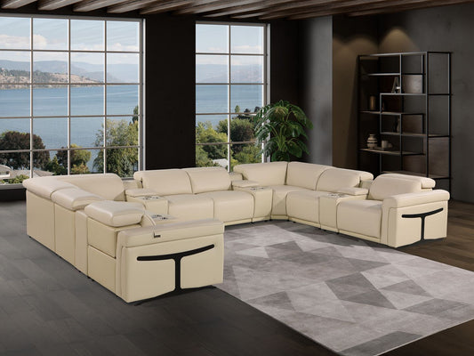 1126 - 12-Piece U-Shaped Sectional Sofa In With 4 Power Recliners & Power Headrests