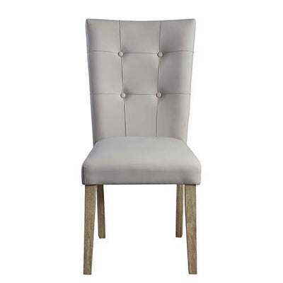 Charnell - Side Chair (Set of 2) - Gary PU & Oak Finish - Grand Furniture GA