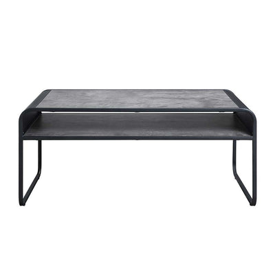 Raziela - Coffee Table - Concrete Gray & Black Finish - Grand Furniture GA