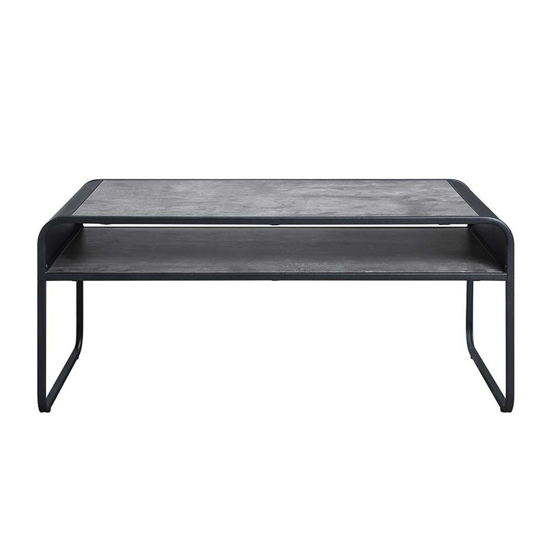 Raziela - Coffee Table - Concrete Gray & Black Finish - Grand Furniture GA