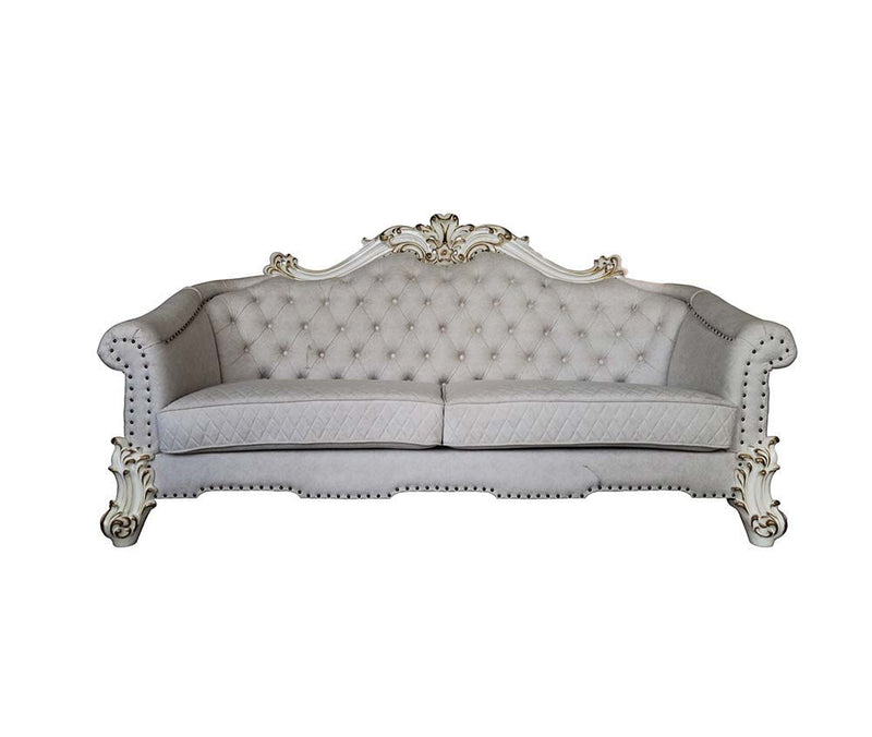 Vendom II - Sofa - Two Tone Ivory Fabric & Antique Pearl Finish - Grand Furniture GA