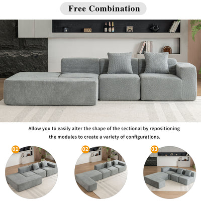 Sectional Sofa Full-Compressed Sofa Couch Free-Combined Sofa For Living Room