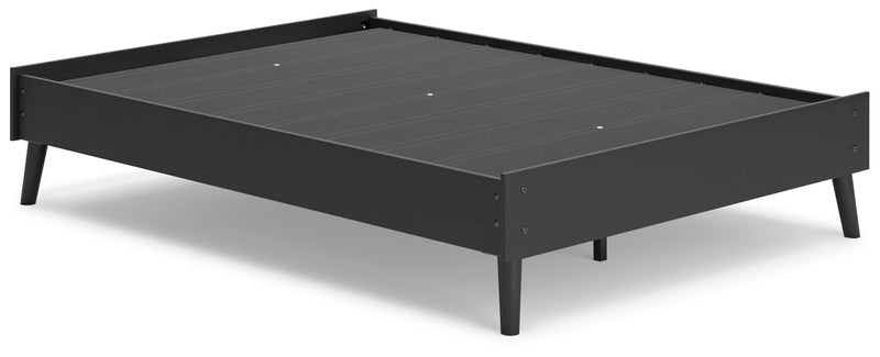 Charlang - Black / Gray - Full Platform Bed