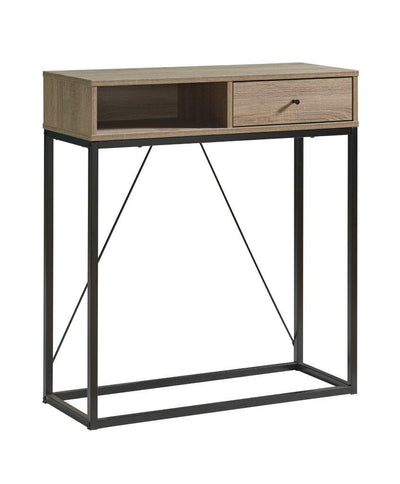 Console Table With One Drawer And Open Cubby - Brown / Black