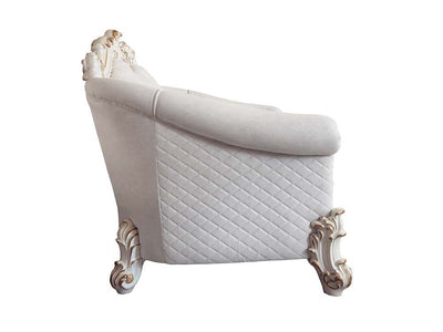 Vendom II - Loveseat - Two Tone Ivory Fabric & Antique Pearl Finish - Grand Furniture GA