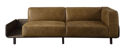 Blanca - Sofa - Chestnut Top Grain Leather & Rustic Oak - Grand Furniture GA