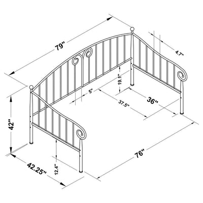 Grover - Twin Metal DayBed - Black