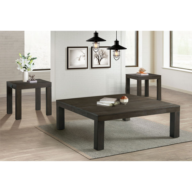 Grady - Square Coffee Table With Caster - Dark Walnut