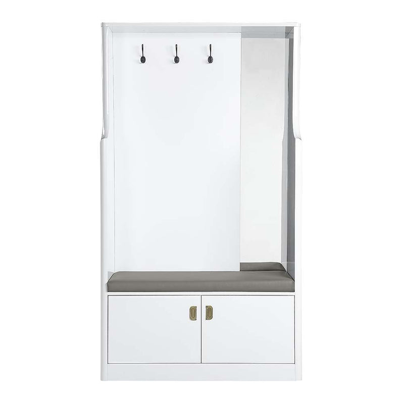 Buck II - Hall Tree - White High Gloss Finish - Grand Furniture GA