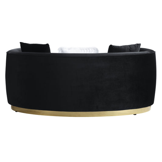 Achelle - Loveseat - Black Velvet - Grand Furniture GA