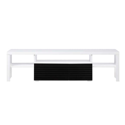 Buck II - TV Stand - White & Black High Gloss Finish - Grand Furniture GA