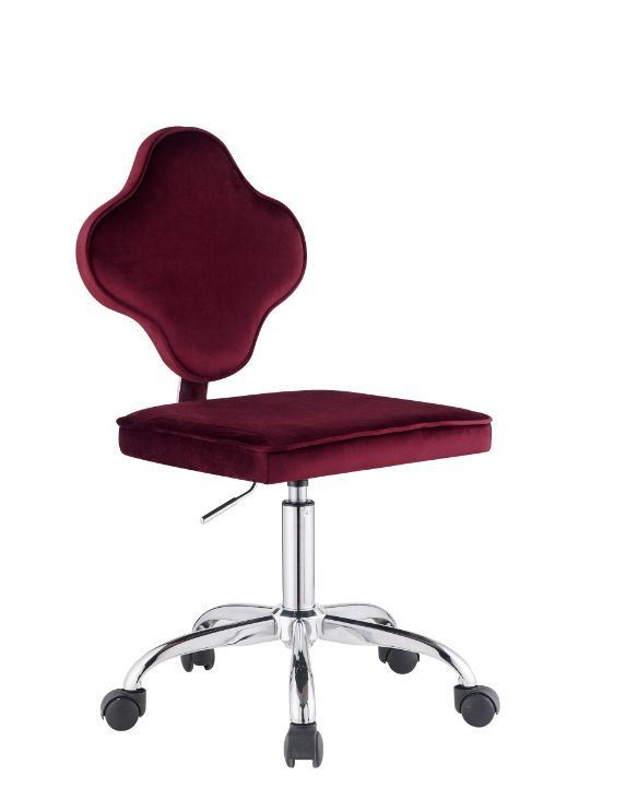 Clover - Office Chair - Red Velvet - Grand Furniture GA