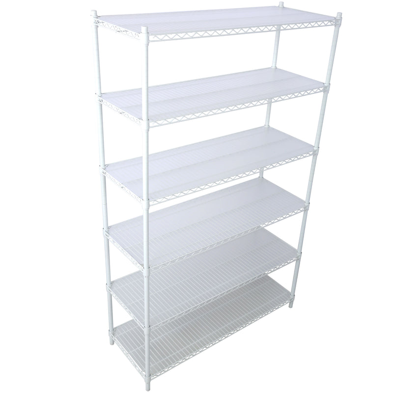 6 Tier 6000Lbs Capacity Nsf Metal Shelf Wire Shelving Unit, Heavy Duty Adjustable Storage Rack With Wheels & Shelf Liners For Commercial Grade Utility Steel Storage Rack