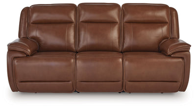 Healy Pier - Chocolate - Power Reclining Sofa / Adj Headrest