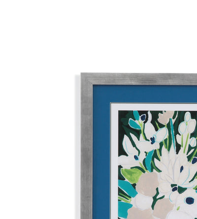 Bloom Blue Sketch I - Framed Print - Blue