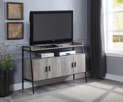 Samiya - TV Stand - Gray Oak & Black Finish - Grand Furniture GA