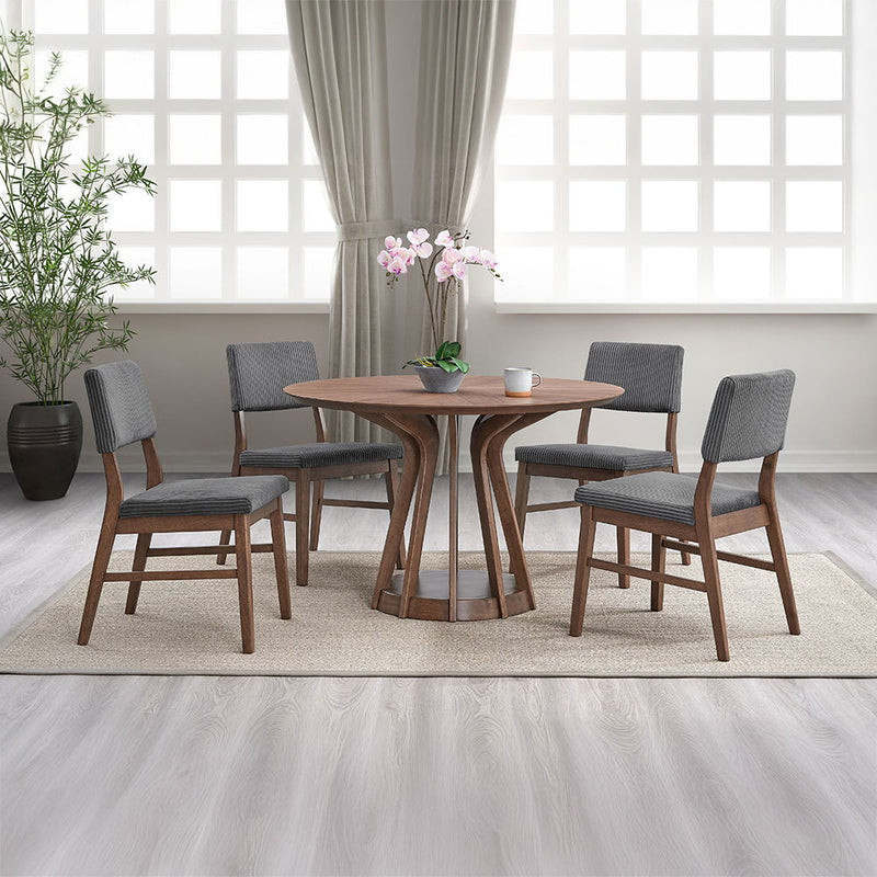 Seda - Round Dining Table - Walnut Finish