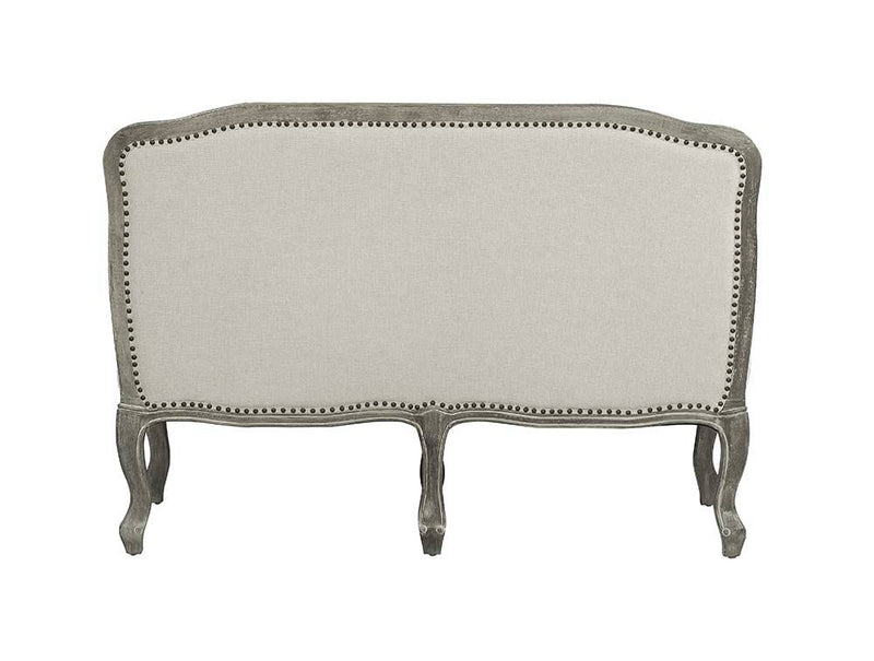 Tania - Loveseat - Cream Linen & Brown Finish - Grand Furniture GA