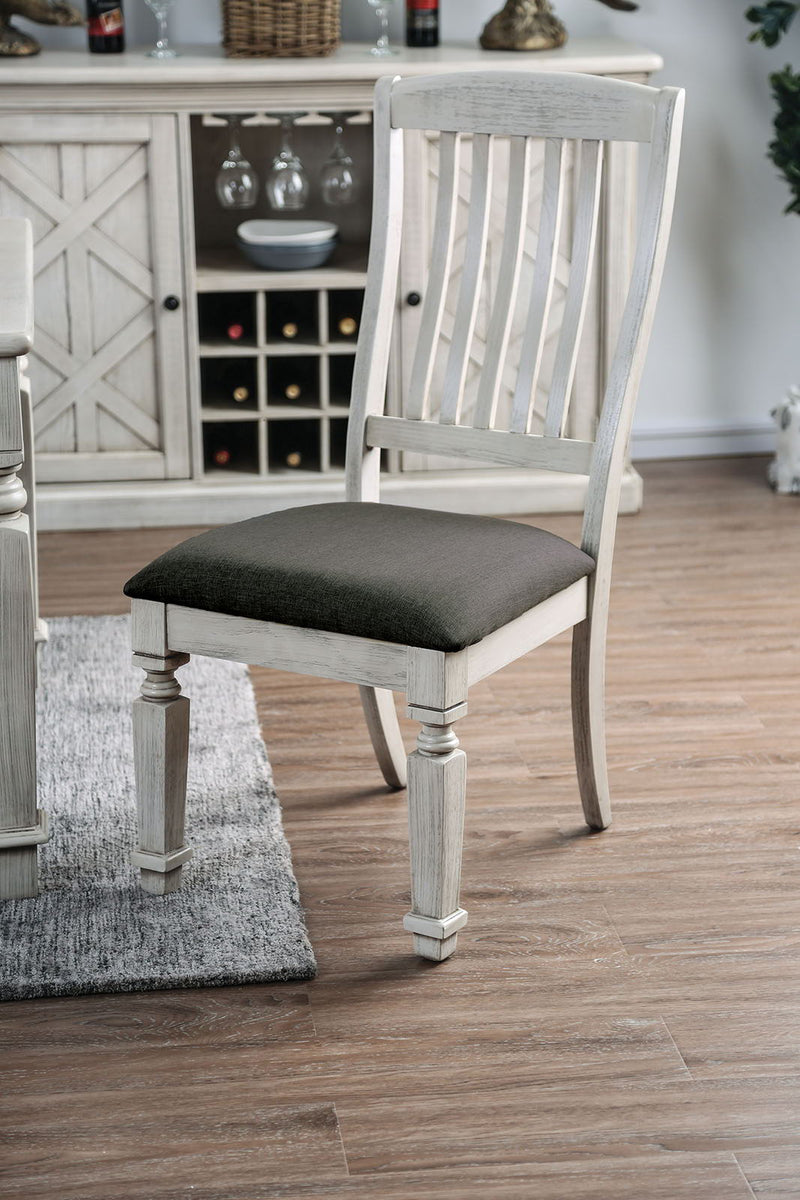 Georgia - Side Chair (Set of 2) - Antique White / Gray - Grand Furniture GA