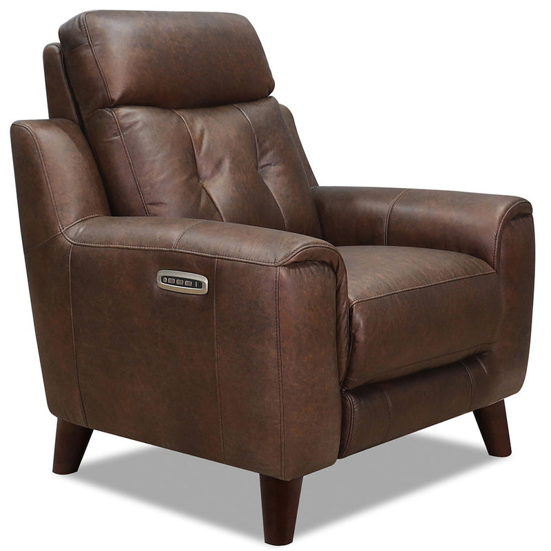 Torino - Power Headrest, Lumbar, Zero Gravity Waxy Pull Up Leather Recliner - Brown