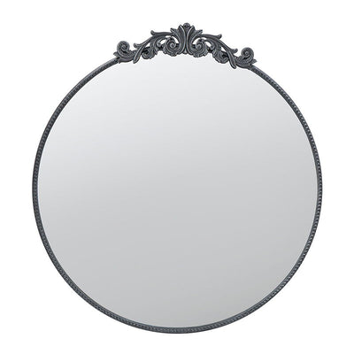 Classic Design Mirror With Round Shape And Baroque Inspired Frame For Bathroom, Entryway Console Lean Against Wall