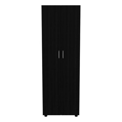 Armoire Organiser, Two Shelves, Rod, Double Door Cabinet Armoire