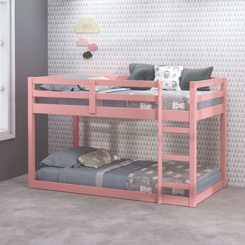 Gaston II - Twin Loft Bed - Pink Finish - Grand Furniture GA