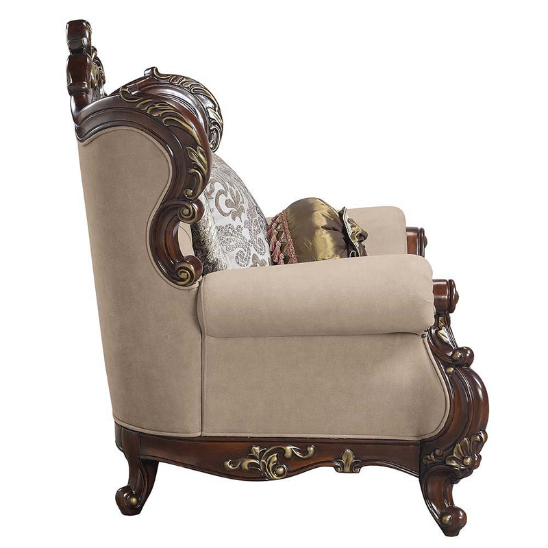 Ragnar - Chair - Light Brown Linen & Cherry Finish - Grand Furniture GA