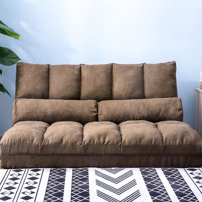 Double Chaise Lounge Sofa Floor Couch And Sofa With Two Pillows