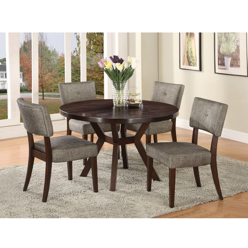 Drake - Side Chair (Set of 2) - Gray Fabric & Espresso - Grand Furniture GA