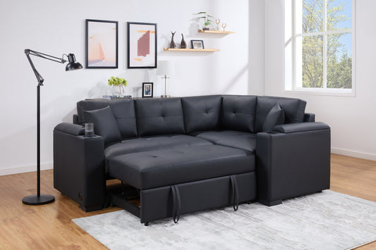89308 sleeper sectional Black