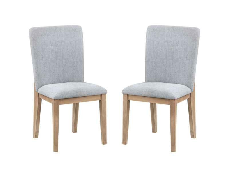 Caspian - 19" Linen And Oak Finish Dining Chair (Set of 2) - Gray