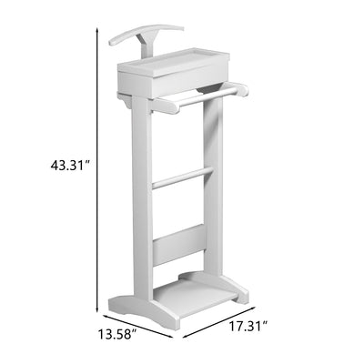 Portable Garment Rack, Clothes Valet Stand With Storage Organizer