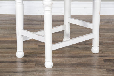 Carriage House - Stool Wih Wood Seat - White / Dark Brown