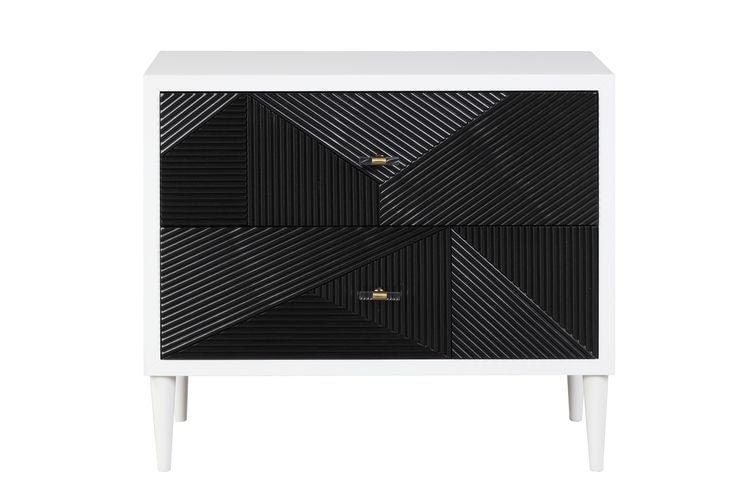 Dubni - Accent Table - White & Black Finish - Grand Furniture GA