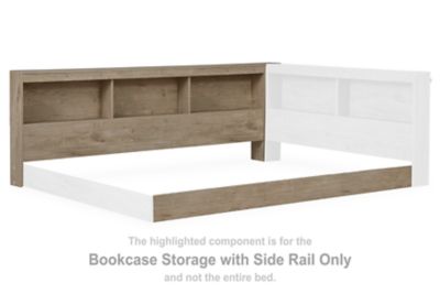 Oliah - Natural - Bookcase Storage w/Side Rail