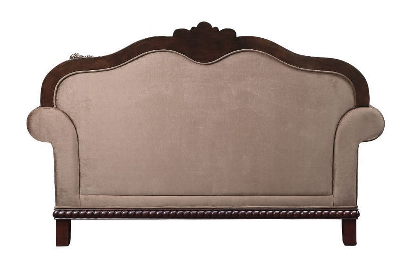 Chateau De Ville - Loveseat - Fabric & Espresso Finish - Grand Furniture GA