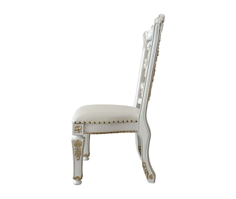 Vendom - Side Chair (Set of 2) - PU & Antique Pearl Finish - 48" - Grand Furniture GA