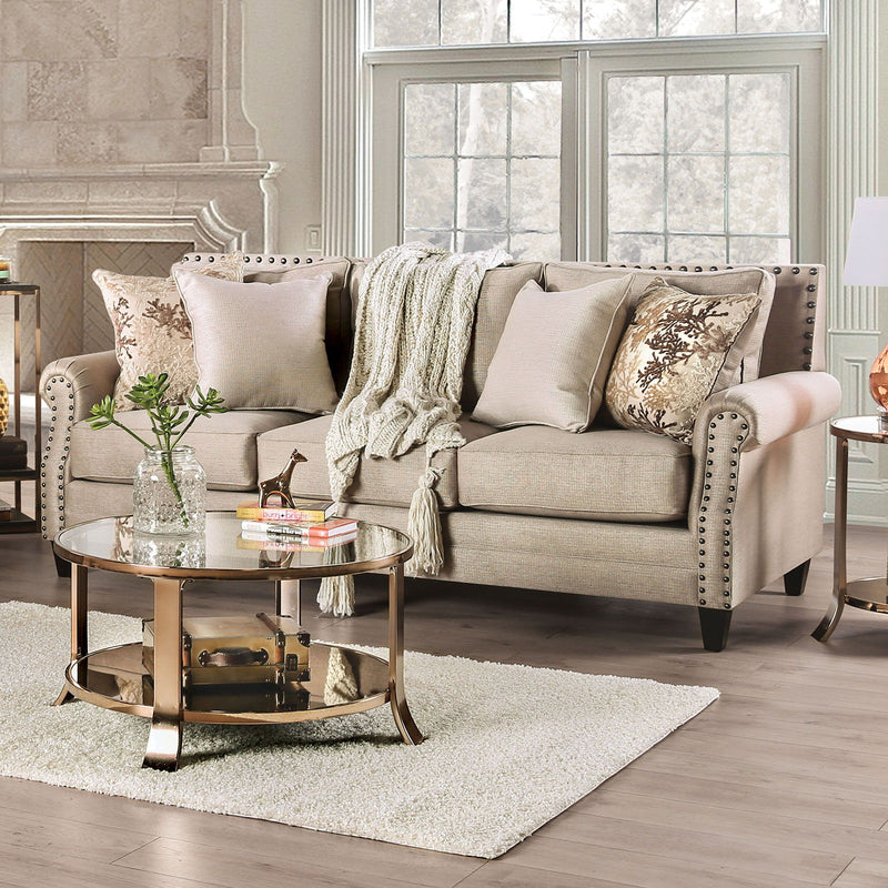 Briana - Sofa - Beige / Gold - Grand Furniture GA