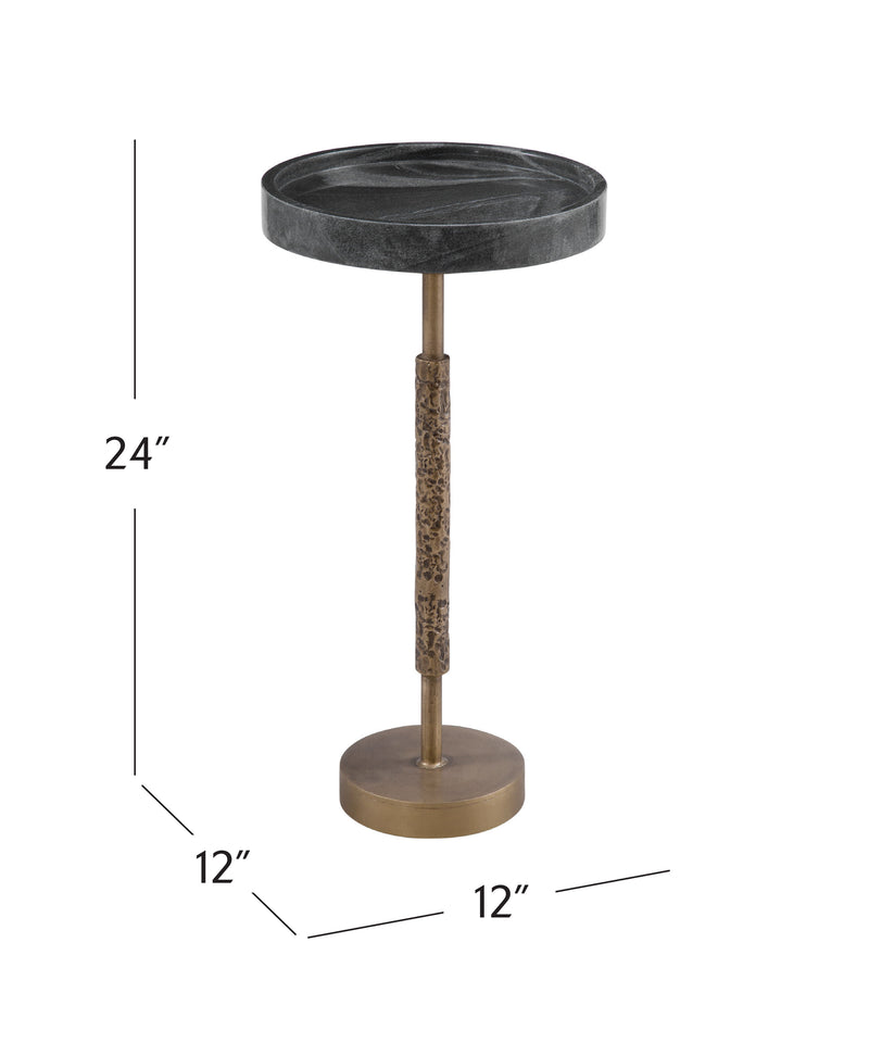 Newman - Accent Table - Brass / Black