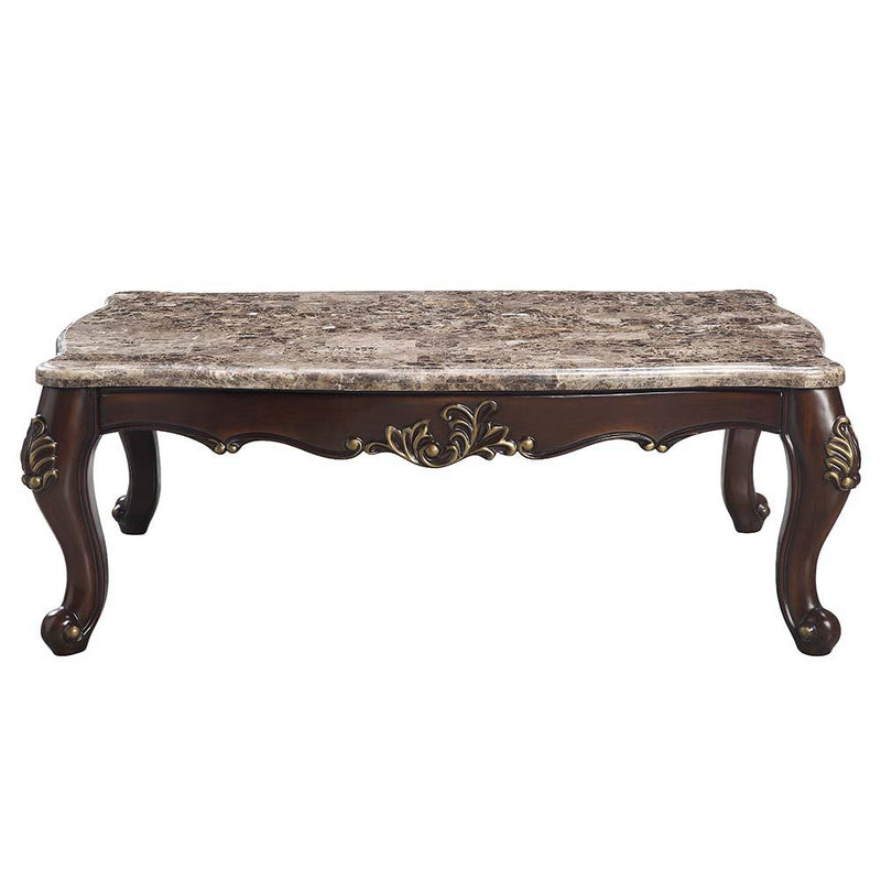 Ragnar - Coffee Table - Marble Top & Cherry Finish - Grand Furniture GA