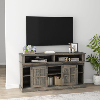 TV Stand With Storage Cabinet And Shelves, TV Console Table Entertainment Center For Living Room, Bedroom