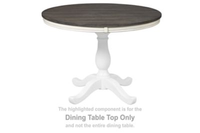 Nelling - White / Brown / Beige - Round Dining Room Table Top