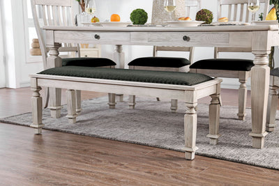 Georgia - Bench - Antique White / Gray - Grand Furniture GA