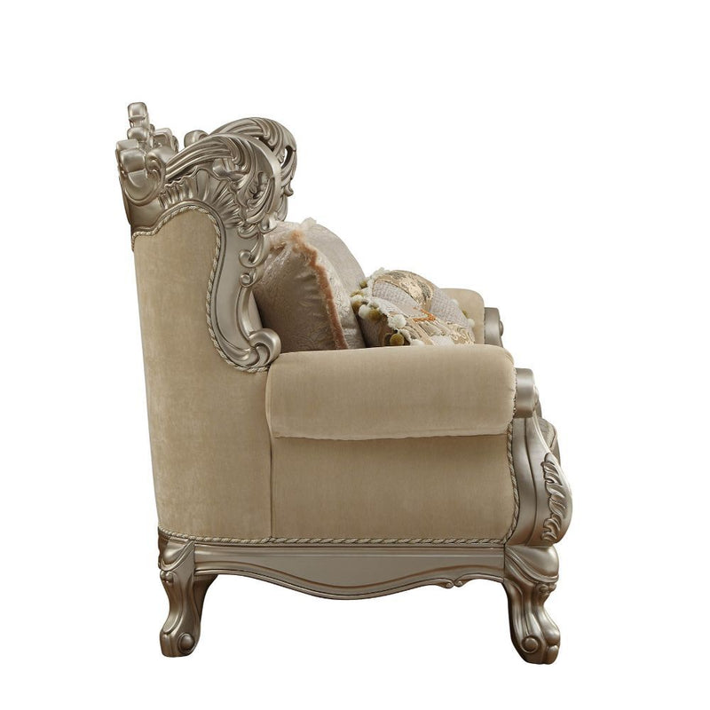 Ranita - Loveseat - Fabric & Champagne - Grand Furniture GA